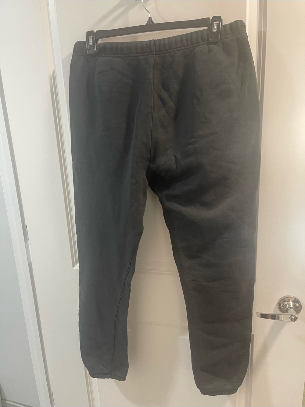 Essentials Men's Black Jogger Sweatpants with Drawstring Have One Hole - Picture 4 of 9